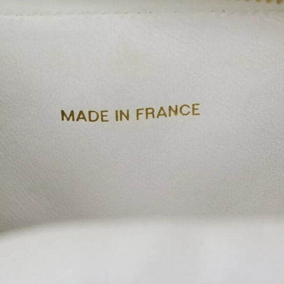 CHANEL CC Chain Shoulder Bag Caviar Skin Leather White GHW Vintage - Picture 5 of 16